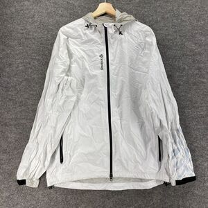 Reebok Activewear Track Jacket Women L Large White Full Zip Long Sleeve Hooded